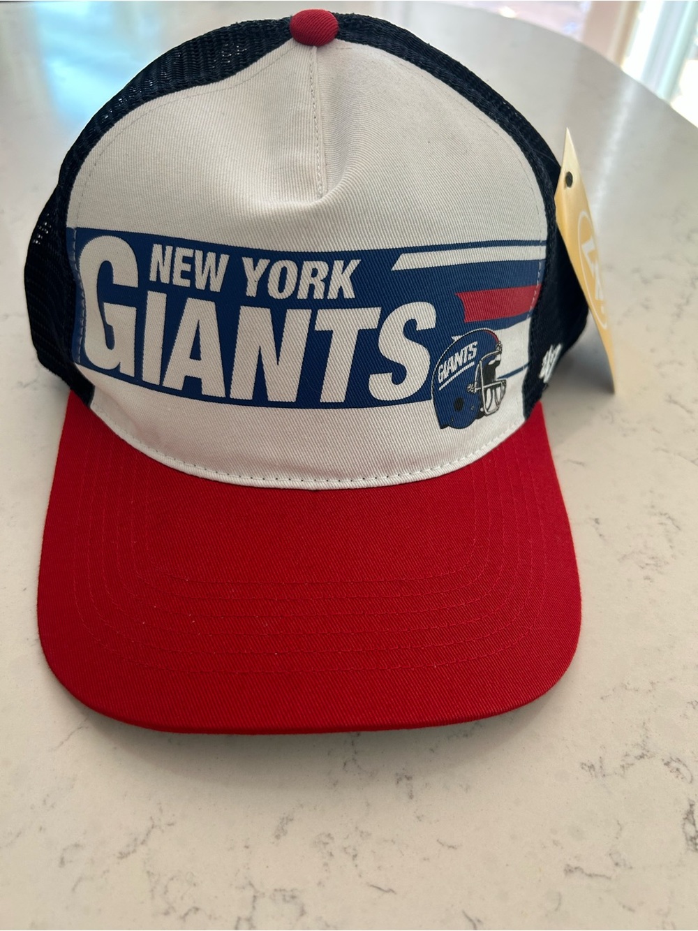 '47 New York Giants Red White and Blue Mesh Trucker Hat